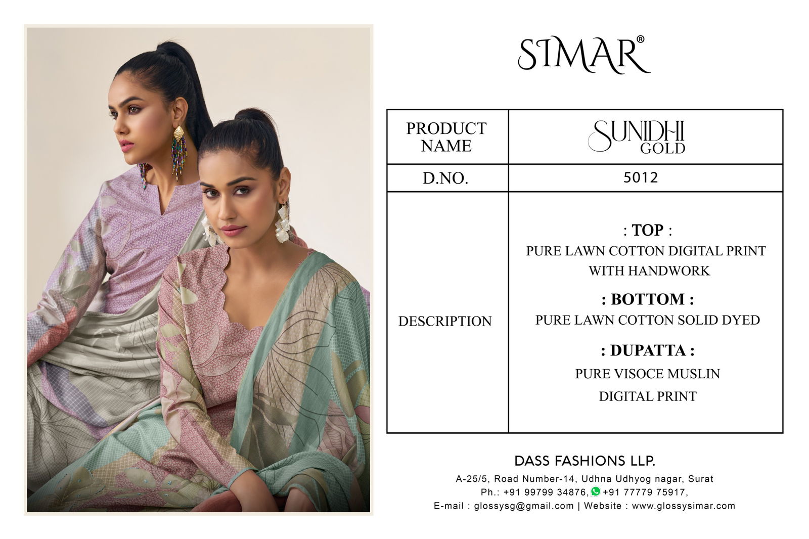 Sunidhi Gold By Glossy Lawn Cotton Printed Dress Material Exporters In India
